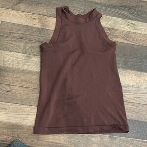 Athleta Full Length Brown High Neck Sleeveless Tank Size XS